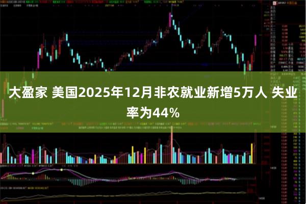 大盈家 美国2025年12月非农就业新增5万人 失业率为44%